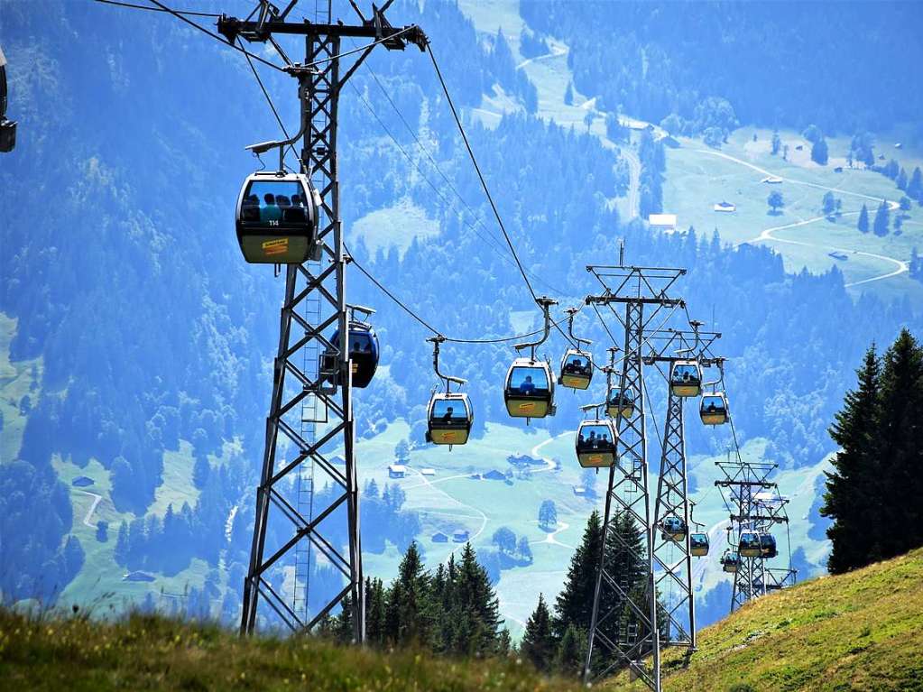 Mit drei Bussen ging es in die Erlebnisregion GrindelwaldFirst auf 2168 Metern Hhe mit Gipfelrundgang auf dem First Cliff Walk und beeindruckenden Ausblicken auf das Alpenpanorama der Jungfrau-Region.