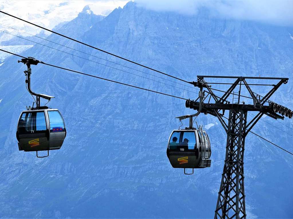 Mit drei Bussen ging es in die Erlebnisregion GrindelwaldFirst auf 2168 Metern Hhe mit Gipfelrundgang auf dem First Cliff Walk und beeindruckenden Ausblicken auf das Alpenpanorama der Jungfrau-Region.