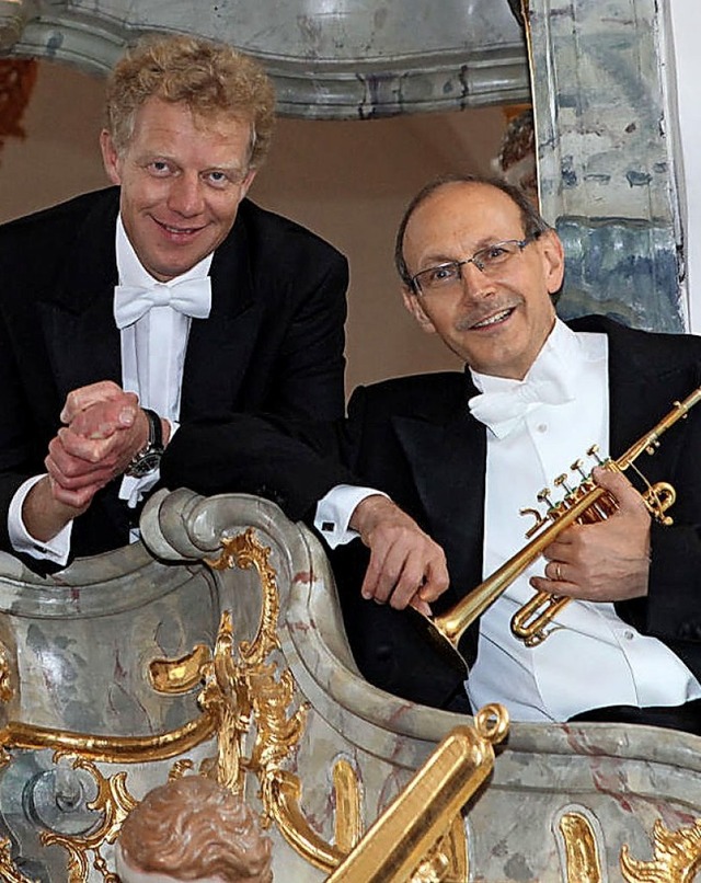 Bernhard Kratzer (Trompete) und Paul T...gel) gastieren in der Landelinskirche.  | Foto: Promo