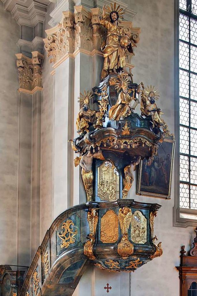 Die Kanzel in St. Margarethen ist Gege...ung durch die Waldkircher Stiftskirche  | Foto: Privat