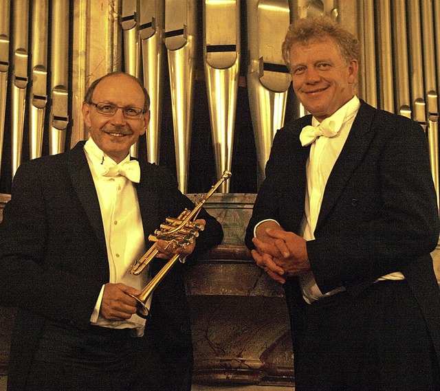 Trompeter Bernhard Kratzer und Organis...nzert in der Wallfahrtskirche Todtmoos  | Foto: Karin Stckl-Steinebrunner