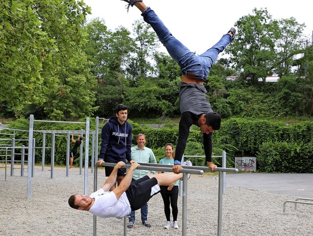 Die Streetworkout-Anlage am Schlaichturm wird sehr gut angenommen.   | Foto: Stadtverwaltung