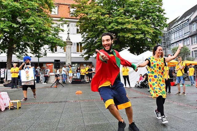 Jesus-Clowns auf dem Alten  Marktplatz  | Foto: Barbara Ruda