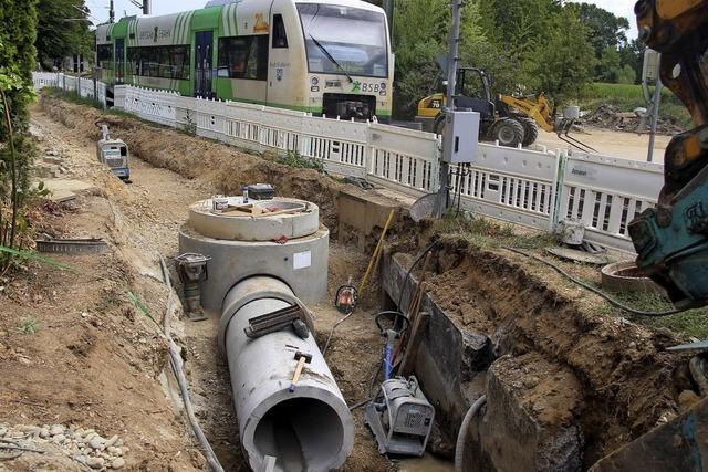 Kanalbau an der Bahnlinie