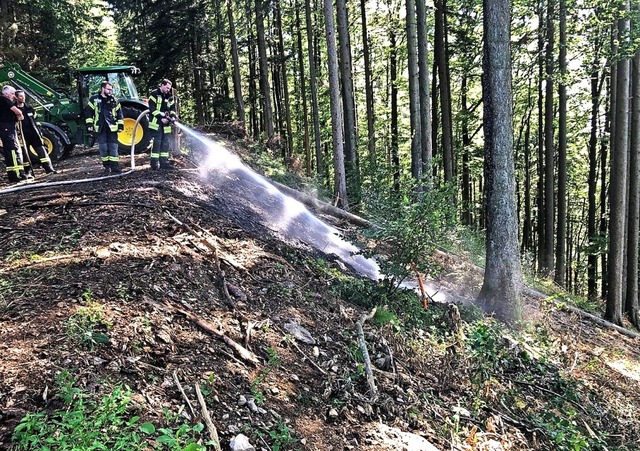 Die Feuerwehr lschte den Vegetationsbrand bei Siensbach.   | Foto: Freiwillige Feuerwehr Siensbach