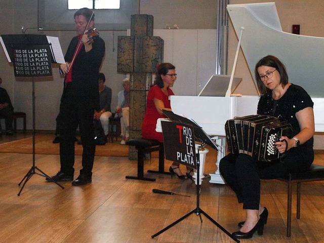 Hchst gelungene Vorfreude auf den Gr...;Trio de la Plata&#8220; aus Stuttgart  | Foto: Karin Stckl-Steinebrunner