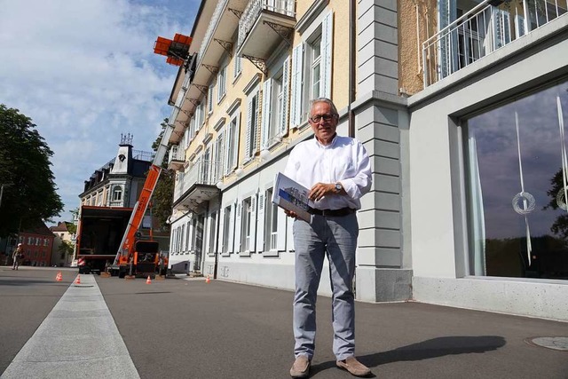 Chris Leeman am Schtzen, der fr 18 Millionen Franken grundlegend saniert wird.  | Foto: Valentin Zumsteg