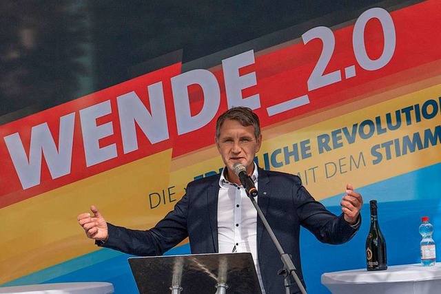 Der thringische AfD-Vorsitzende Bjrn...d fordert die &#8222;Wende 2.0&#8220;.  | Foto: Jrg Carstensen