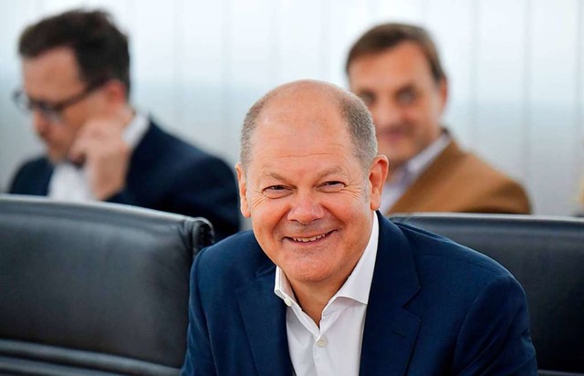 Vizekanzler Olaf Scholz am Montag bei der Prsidiumssitzung der SPD  | Foto: TOBIAS SCHWARZ (AFP)