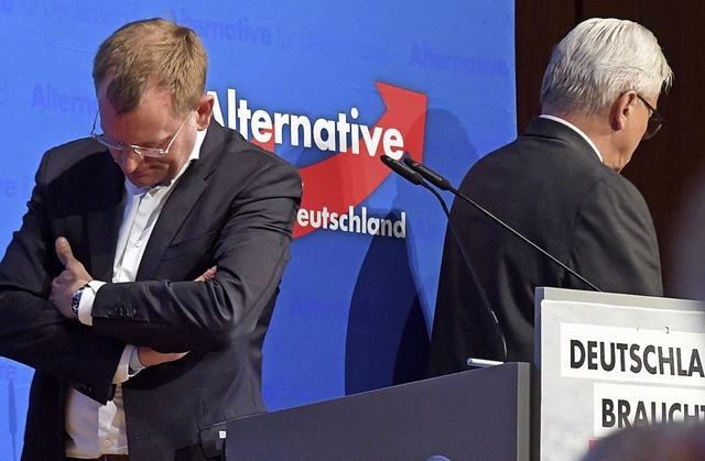 Dirk Spaniel (links) und Parteichef Bernd Ggel sind tief zerstritten.  | Foto: Uli Deck (dpa)