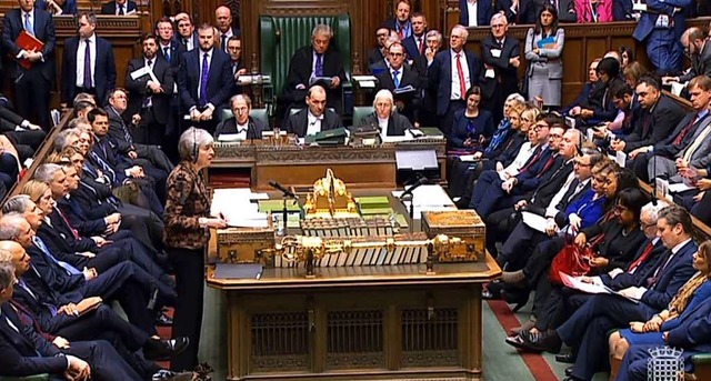 Johnsons Amtsvorgngerin Theresa May s...m geplanten EU-Austritt auszuschalten.  | Foto: House Of Commons