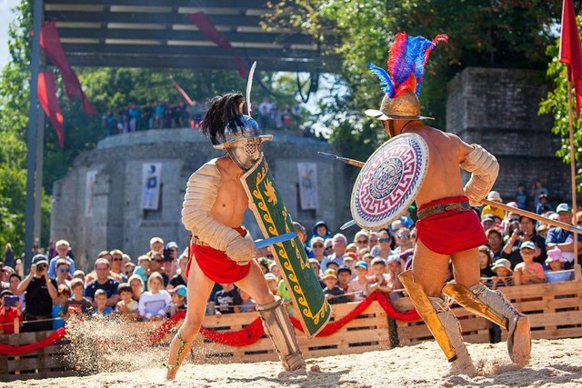 Gladiatorenkampf in der Arena beim Rmerfest  | Foto: Susanne Schenker