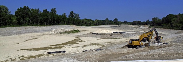 Ein Bagger verschiebt Kies nrdlich de...ich die Natur den Raum zurckerobern.   | Foto: Jutta Schtz