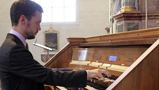 Der amerikanische Orgel-Virtuose Natha...nd erntete am Sonntag Beifallsstrme.   | Foto: Erich Krieger
