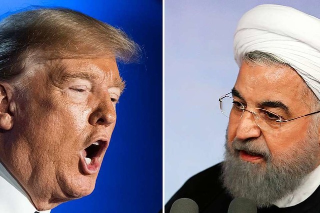 US-Prsident Trump und Irans Prsident Hassan Ruhani  | Foto: Bernd von Jutrczenka, - (dpa)