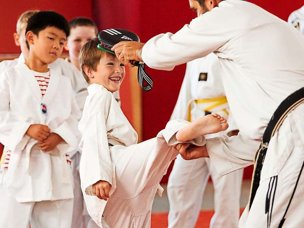 Beim Taekwondo kommt’s ganz besonders darauf an, spezielle Futechniken zu beherrschen.