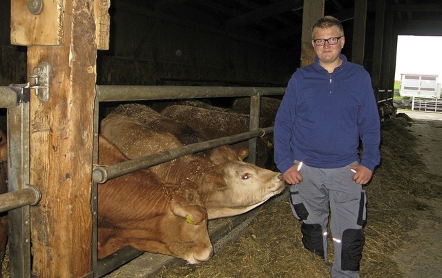 Marius Maier absolviert einen Teil seiner Ausbildung auf dem Goldbachhof.  | Foto: Ulrike Spiegelhalter