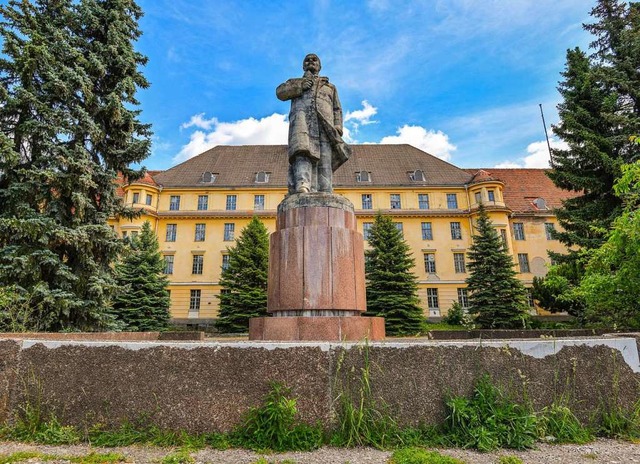 Lenin-Denkmal  auf einem ehemaligen ru...gelnde im brandenburgischen Wnsdorf   | Foto: Patrick Pleul (dpa)