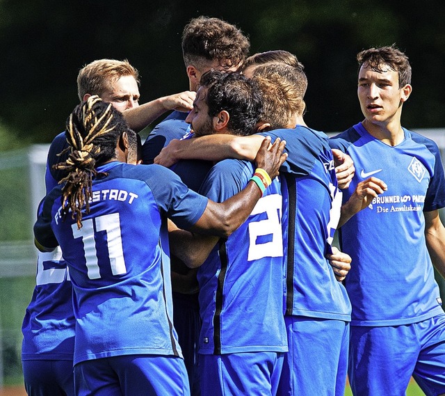 Jubeln erwnscht: Neustadts Landesliga...rtwangen nicht nur einen Punkt holen.   | Foto: Wolfgang Scheu