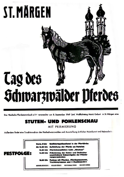 Erstes Plakat zum &#8222;Tag des Schwarzwälder Pferdes&#8220;  | Foto: Heinrich Fehrenbach