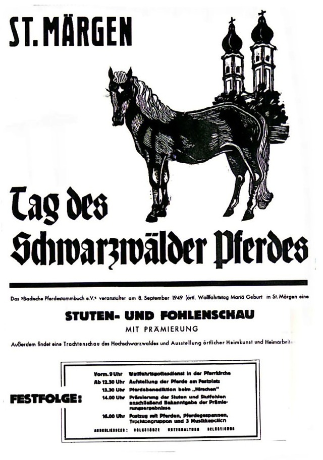 Erstes Plakat zum &#8222;Tag des Schwarzwlder Pferdes&#8220;  | Foto: Heinrich Fehrenbach