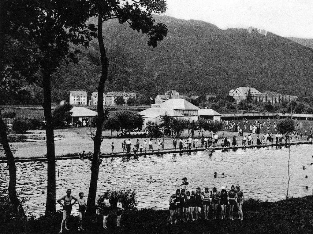 Freibad Kollnau Postkarte, 1950