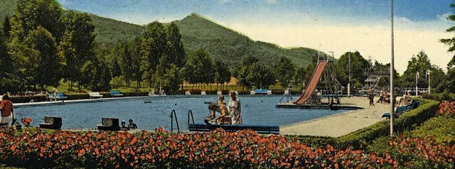 Idyll: Waldkirchs Schwimmbad in einem Prospekt der 1960er Jahre.  | Foto: Archiv Florian cker