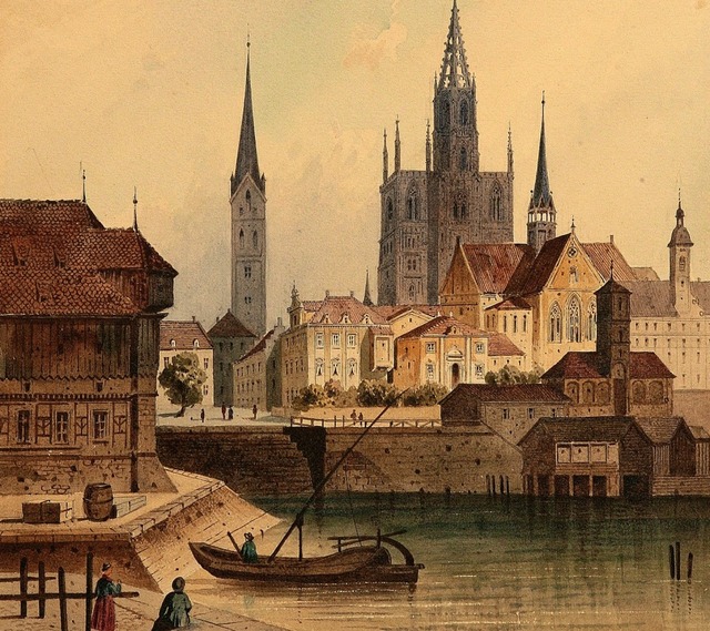 Stadtsilhouette von Max Kuhn (1870)   | Foto: Rosengartenmuseum
