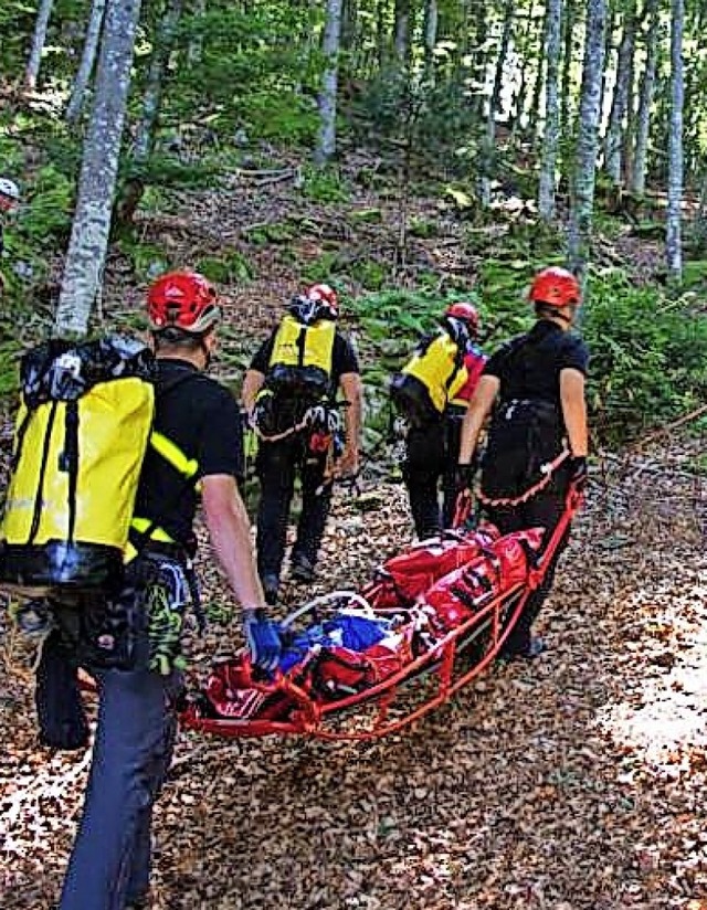 Die Bergwacht und andere Rettungsorganisationen zeigten  einen bungseinsatz.   | Foto: Florian Guldenfels