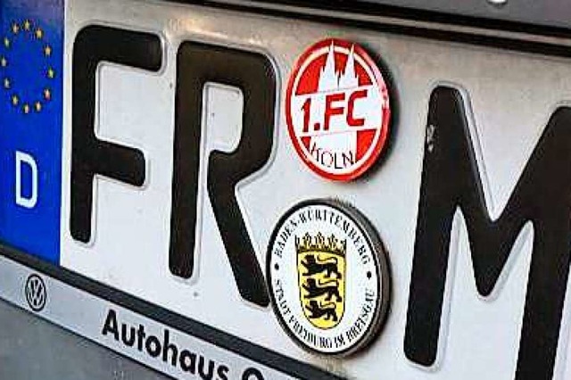 Das Logo des 1. FC Kln verdeckt die TV-Plakette.   | Foto: Christian Fleissner