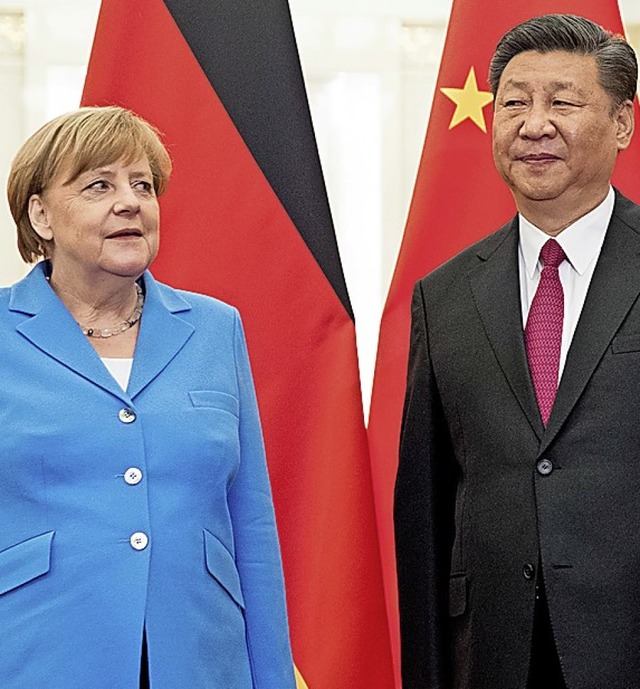 Bundeskanzlerin Angela Merkel und Chinas Prsident Xi Jinping 2018  | Foto: Michael Kappeler (dpa)