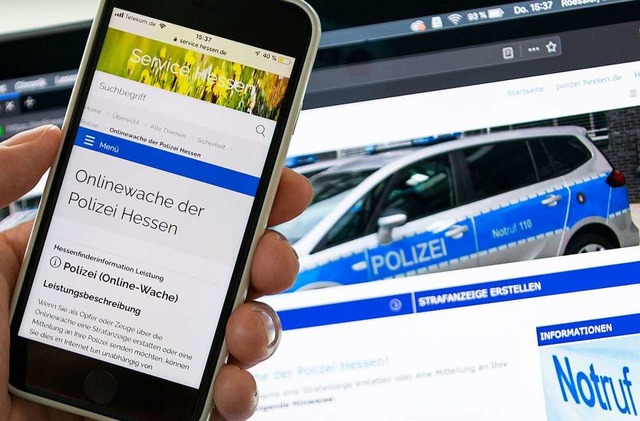 Die Webseite der &#8222;Online-Wache&#...n selbst im Fokus der Strafverfolgung.  | Foto: Lennart Stock (dpa)