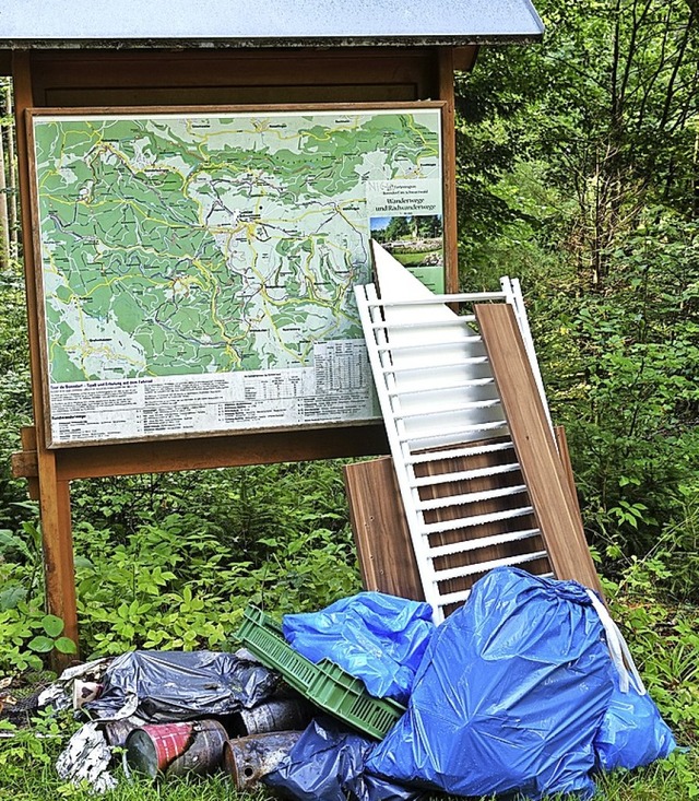 Mll hat im Wald nichts verloren. Leid...sen ihren Unrat immer wieder im Wald.   | Foto: Martha Weishaar