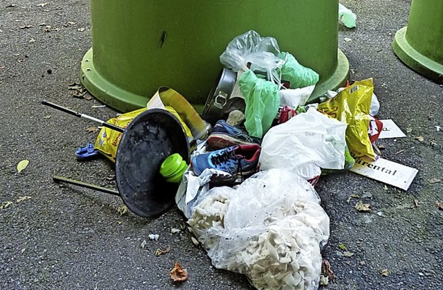 Wilde Mllkippe am Glascontainer des Buchenbrandparkplatzes  | Foto: sattelberger