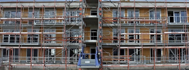 36 Wohnungen der Stdtischen Wohnbau a...ig. 22 sind schon an Mieter vergeben.   | Foto: Hannes Lauber