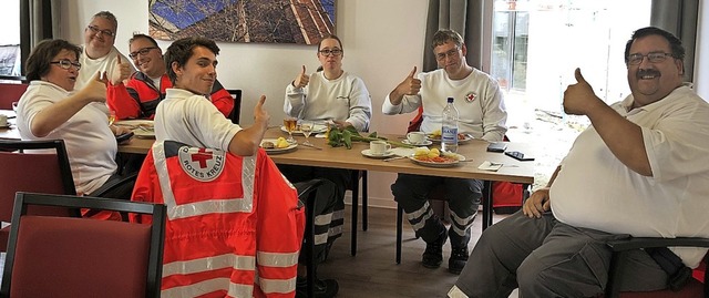 Die Umzugshelfer des DRK  haben mit we...der Oststadt nach Bohlsbach bewltigt.  | Foto: Paul-Gerhardt-Werk