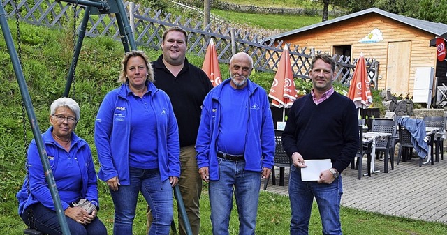 Kilian Topp von der EWS (rechs) mit de...el und Wolfgang Formanski (von links)   | Foto: Ulrike Jger