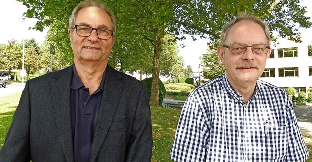 Die Jubilare: Michael Ehlert (rechts) und Endrik Borghardt   | Foto: Gewerbeschule