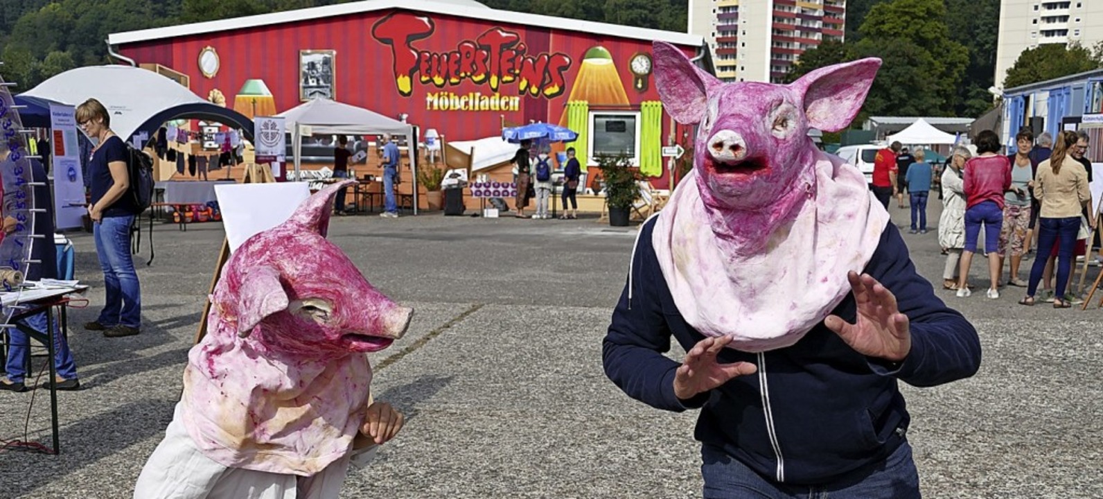 &#8217;s&#8217;Fairle: Hier macht eine... industriellen Produktion aufmerksam.   | Foto: Sylvia Sredniawa