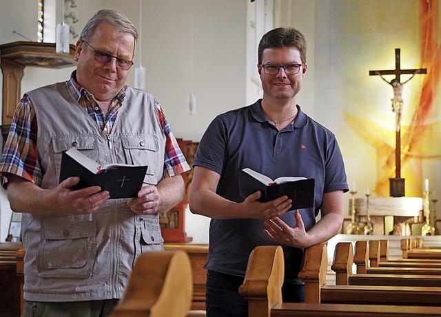 Karl Schupp (links) und Markus Rombach...f die Resonanz des 24-Stunden-Gebets.   | Foto: Susanne Gilg