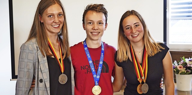 Sie konnten sich ber Medaillen bei de...etry, Max Braun und  Kim Schladebach.   | Foto: Jutta Geiger