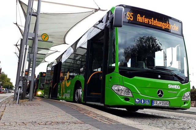 Offenburgs grne Stadtbusse  | Foto: hsl