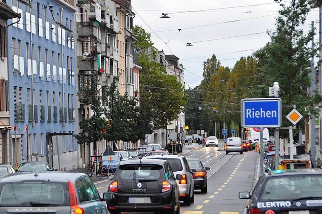 Nach der Umgestaltung der Lrracherstr...ngsverkehr aus Riehen verbannt werden.  | Foto: Daniel Gramespacher