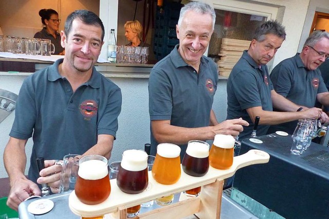 Probiert werden konnten fnf verschiedene Sorten Bier.  | Foto: Claudia Bachmann-Goronzy