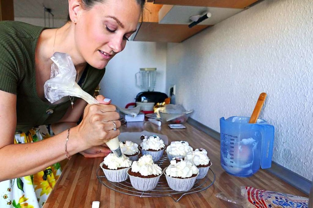 Für den fudder-Besuch hat sie   Schäfchen-Muffins gemacht.  | Foto: Theresa Steudel