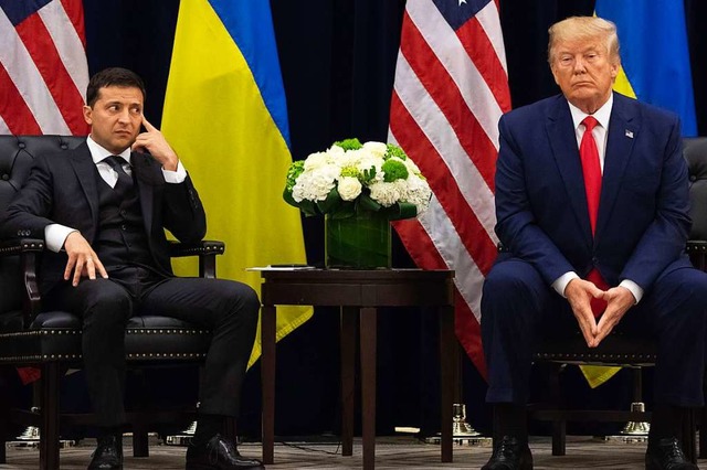 US-Prsident Donald Trump und sein ukr...effen bei der UN am 25. September 2019  | Foto: SAUL LOEB (AFP)