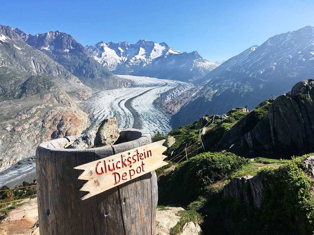 Vergngliche Schnheit: Der Aletschgletscher schmilzt.  | Foto: Ronja Vattes