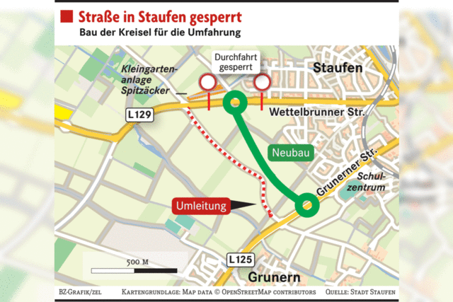 L 129 in Staufen bis Weihnachten gesperrt