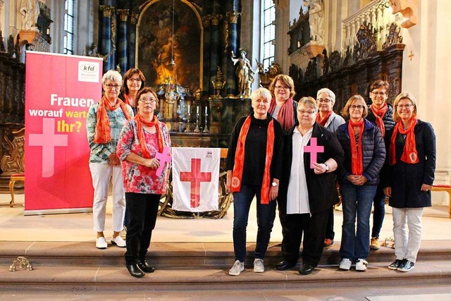 Vorstandsfrauen der Katholischen Fraue...schlechtergerechtigkeit in der Kirche.  | Foto: Jana Fischer