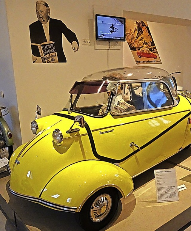 Messerschmitt-Kabinenroller im NSU-Museum.  | Foto: Rolf Mller